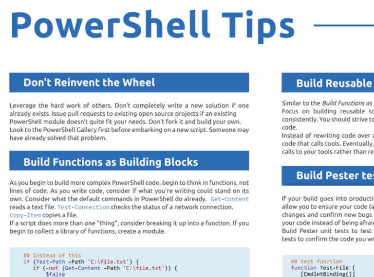 PowerShell Tips Poster